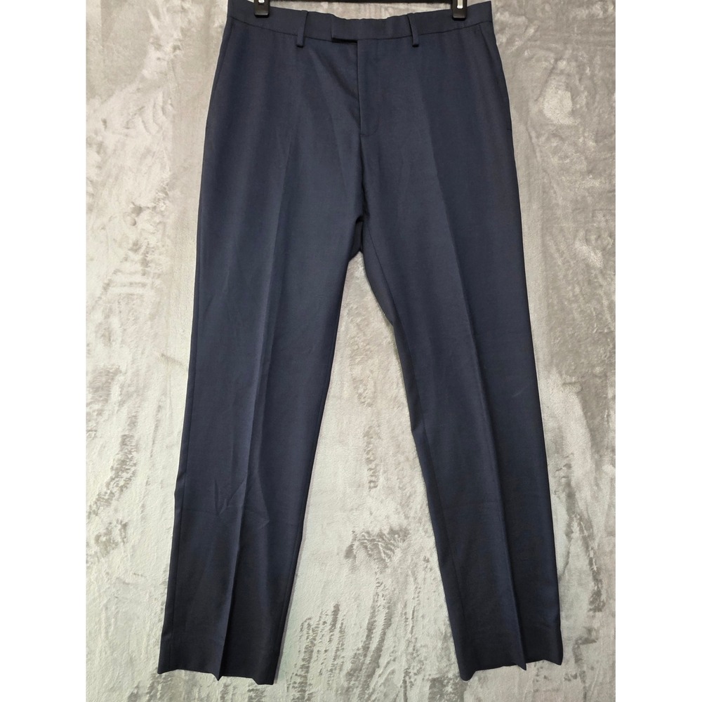 Banana Republic Mens Slim Fit Navy Blue Micro Pattern Dress Pants 33x34 Stretch